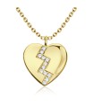 Broken heart Shaped with CZ Silver Necklace SPE-5254